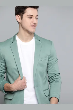 Mast & Harbour Men Green Solid Smart Casual Blazer