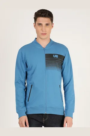 Lee Men Blue Front Open Sweatshirt