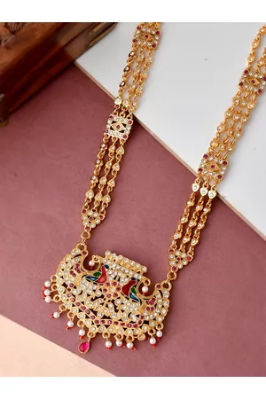Silvermerc Designs Unisex Gold-Toned & White Brass Gold-Plated Enamelled Necklace