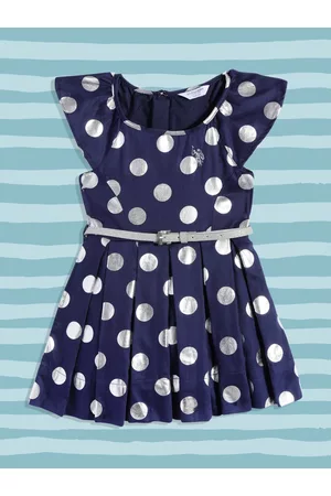 Ralph Lauren U S Polo Assn Kids Navy Blue & White Dress