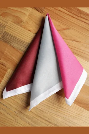 Alvaro Castagnino Men Maroon & Pink Color-Blocked Microfibre Pocket Square