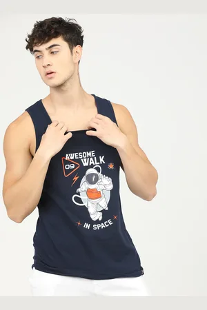 LocoMotive Men Navy Blue Printed Slim Fit T-shirt