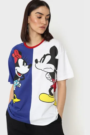 Bewakoof Women Oversized Fit Printed Raw Edge T-shirt