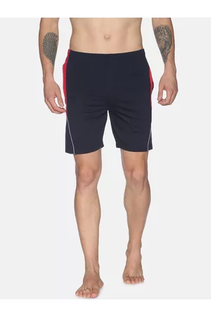 dollar Men Navy Blue Solid Regular Fit Lounge Shorts