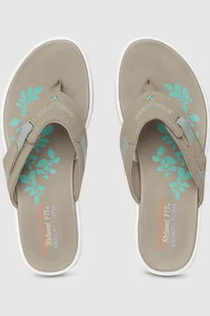 Skechers Women Grey Printed UPGRADES - MARINA BAY Thong Flip-Flops
