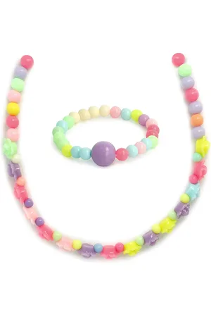 EL REGALO Girls Red & Purple Beaded Jewellery Set