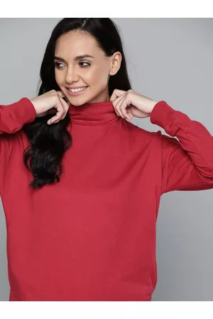 Mast & Harbour Women Maroon Sweatshirt