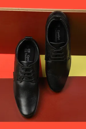 Red Chief Men Black Leather Formal Derbys