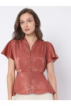 VERO MODA Women Pink Peplum Top