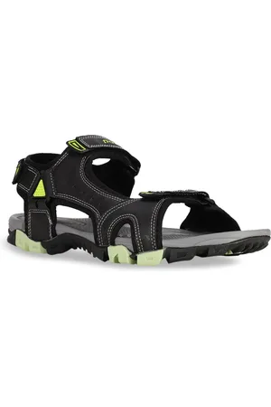 POWER Men Black & Green Solid Sports Sandals