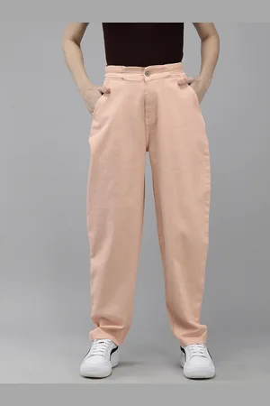 Roadster Women Peach-Coloured Straight Fit Stretchable Jeans
