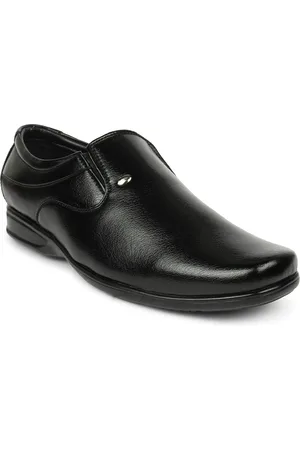ACTION Men Black Solid Formal Slip-Ons