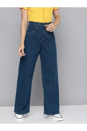 Flying Machine Women Blue Wide Leg High-Rise Stretchable Casual Jeans