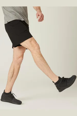 DECATHLON Men Black Mid-Rise Regular Training Shorts