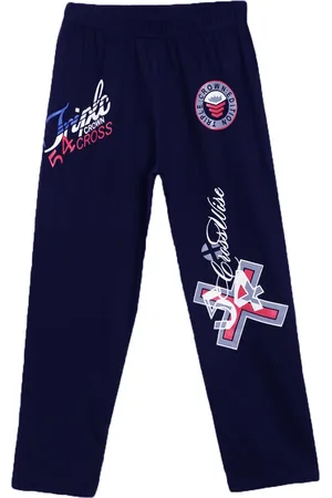 Sweet Angel Boys Navy Blue Solid Pure Cotton Track Pants