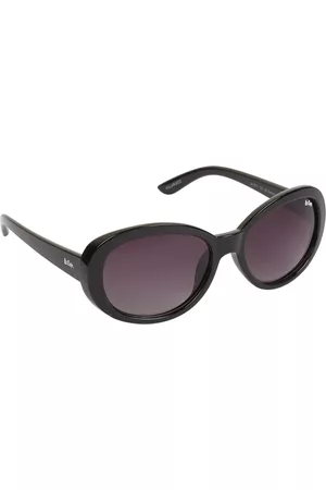 Lee Cooper Women Sunglasses - Women Grey Lens & Black Oval Sunglasses with Polarised Lens
