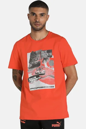 PUMA Men Red Cotton PL Statement Printed Regular Fit Tee