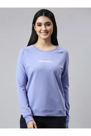 ENAMORA E079 Crew Neck Stretch Cotton Basic Sweatshirt for Women with Long Sleeves
