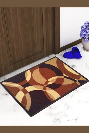 Athom Trendz Set Of 2 Multi Patterned Anti Skid Rectangular Door Mats