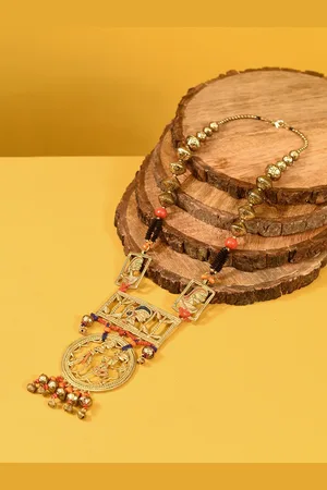 Aakriti Art Creations Gold-Toned & Red Brass Necklace