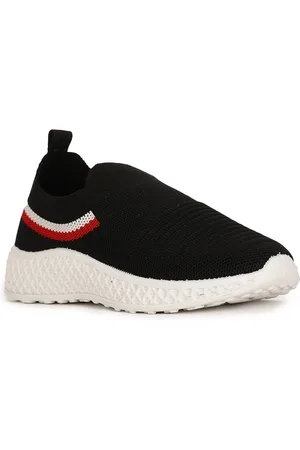 Bubblegummers Boys Black Striped Slip-On Sneakers