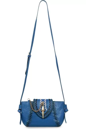 Hidesign Women Blue Leather Structured Sling Bag