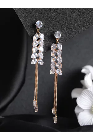 Priyaasi Women Rose Gold-Plated Contemporary Drop Earrings