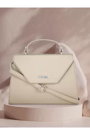 FLYING BERRY Grey Solid Satchel Bag