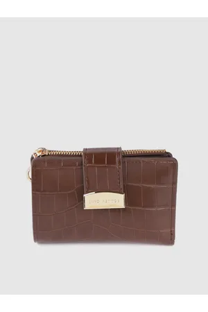 Lino Perros Women Brown Animal Printed PU Two Fold Wallet