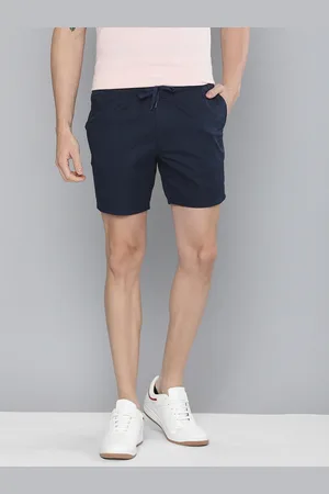 Mast & Harbour Men Navy Blue Solid Regular Fit Shorts