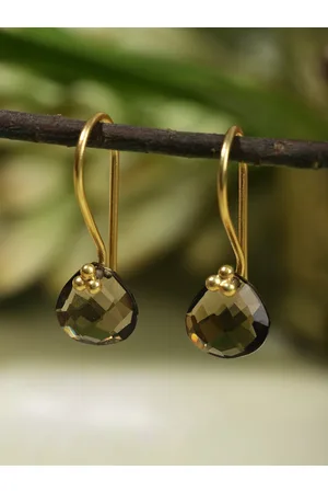 Berserk Women Brown Gold Plated Classic Drop Earrings