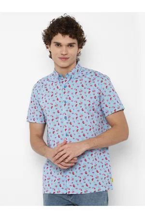Forever 21 Men Blue Printed Pure Cotton Casual Shirt