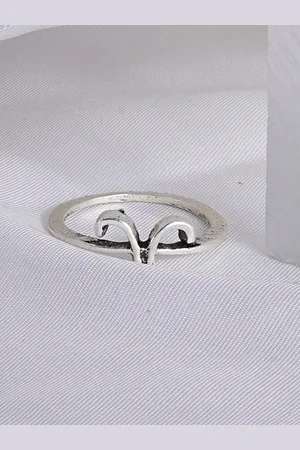 Joker & Witch Silver-Plated Aries Zodiac Finger Ring