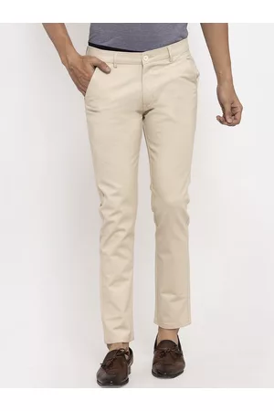 Rodamo Men Khaki Slim Fit Chinos Trousers