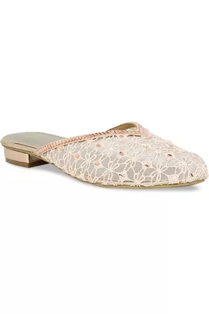 Inc 5 Women Pink Embellished Mules