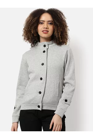 Campus Women Grey Windcheater Outdoor Tailored Jacket
