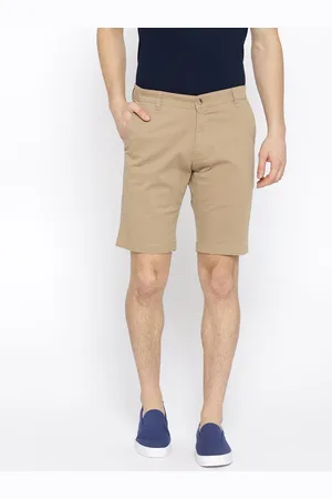 Highlander Men Beige Solid Regular Fit Chino Shorts