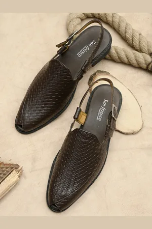 San Frissco Men Brown Faux Leather Casual Mules