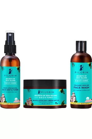 Pilgrim Set of 3 Korean Beauty Daily Face Care Kit - For Skin Brightening