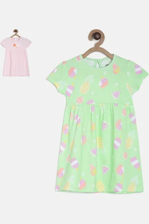 MINI KLUB Pack of 2 Girls Multicoloured Printed Fit and Flare Dress