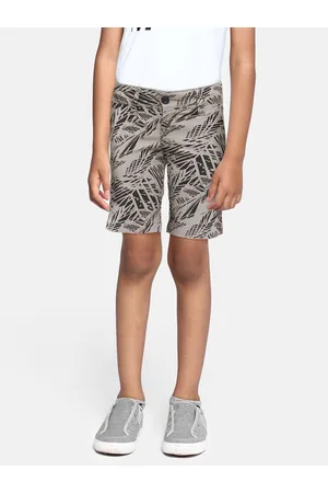 Pepe Jeans Boys Grey Printed Slim Fit Regular Shorts