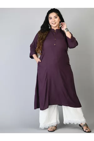 DesiNoor Women Plus Size Purple Kurta
