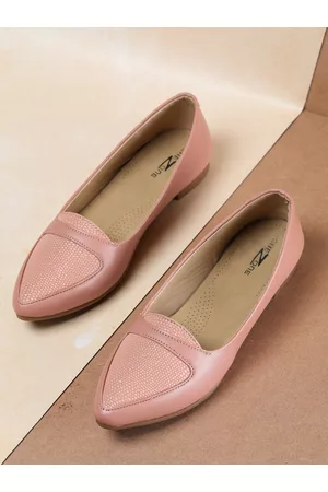 SHEZONE Women Peach-Coloured Ballerinas