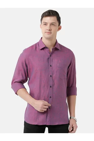 Linen Club Men Solid Sustainable Casual Regular Fit Linen Shirt