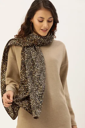 DressBerry Women Brown & Black Printed Scarf