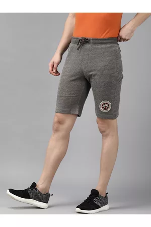 Ralph Lauren U S Polo Assn Denim Co Men Charcoal & Blue Printed Slim Fit Shorts