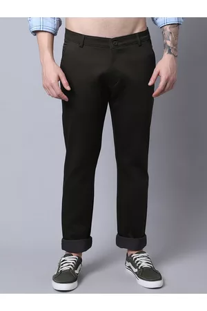 Rodamo Men Green Slim Fit Trousers