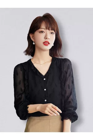 JC Collection Women Black Shirt Style Top