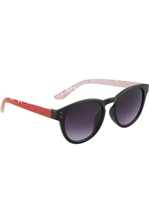 YK Unisex Kids Grey Lens & Black Round Sunglasses with UV Protected Lens--J7612