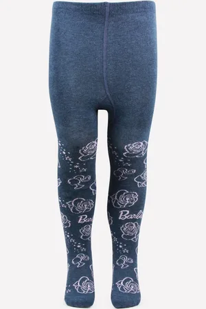 Bonjour Girls Blue Barbie Printed Anti Odour Knitted Tights